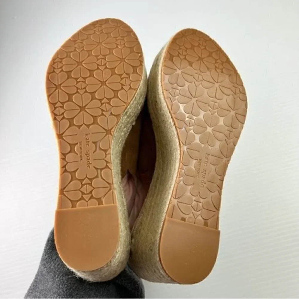 Kate Spade New York Brown Leather Tabby Sandal Espadrille women's size 10